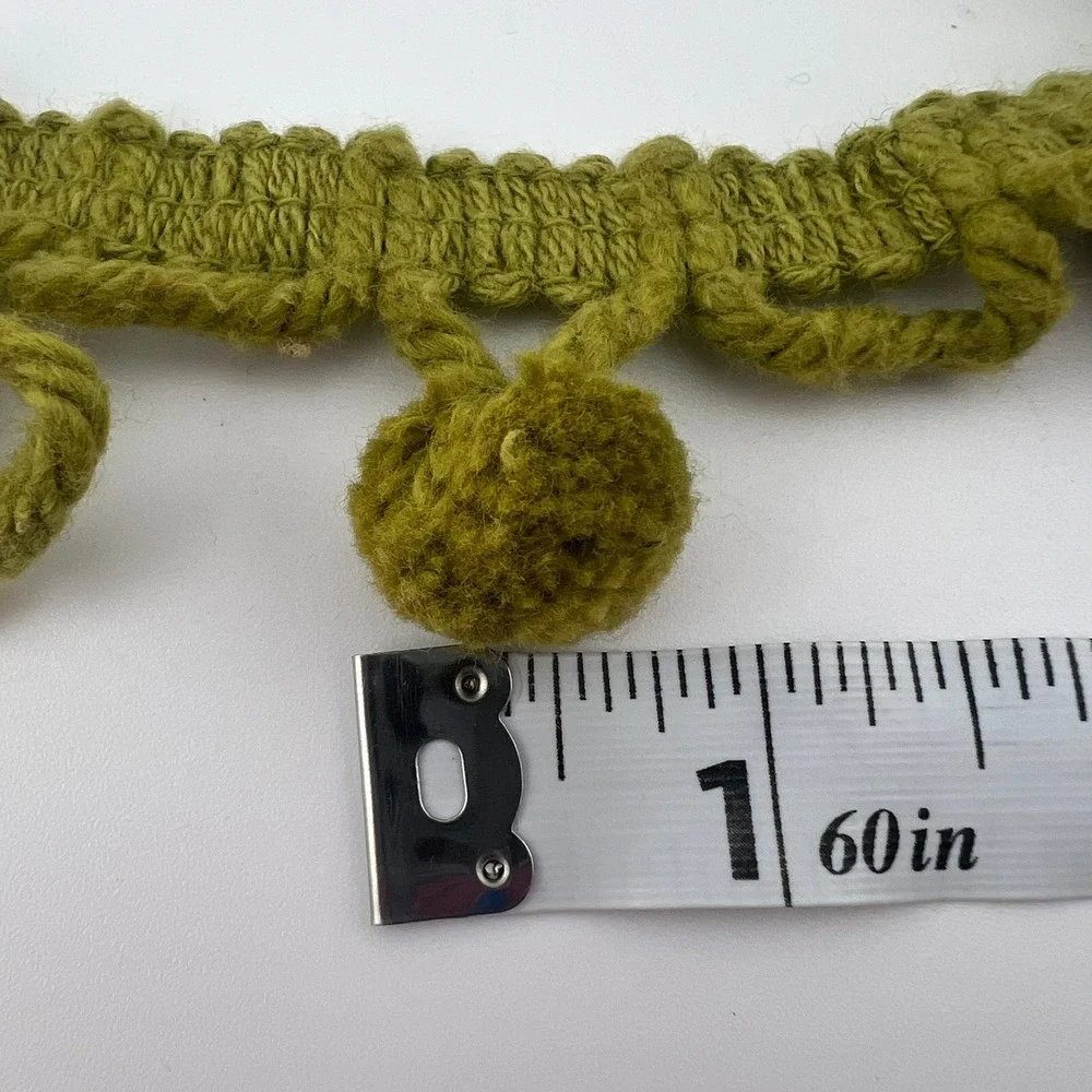 Vintage‎ Pom Pom Trim Fringe Olive Green Craft Sewing Upholstery Lot